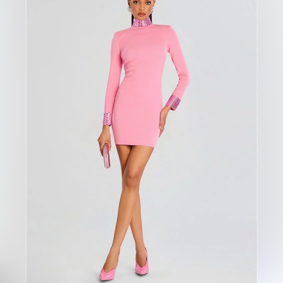Retrofete Dresses & Skirts - 75. REVOLVE X Retrofete Light Rose Pink Embellished Knit Corinth Dress, Size XS